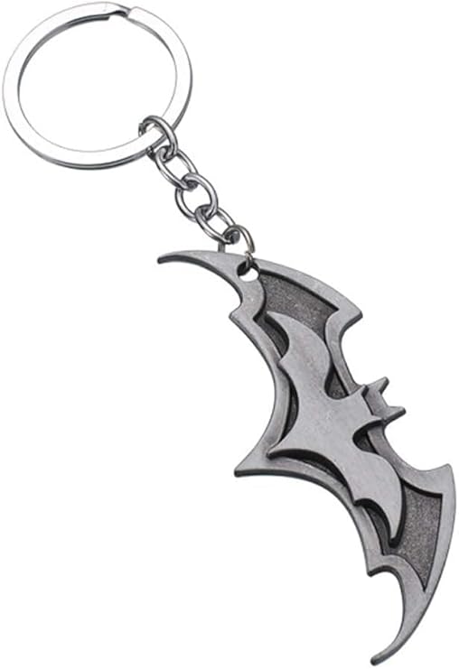 Bat-Shaped Metal Keychain
