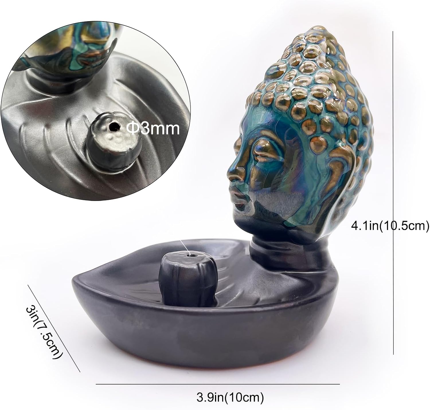 Buddha Head Incense Holder for Sticks