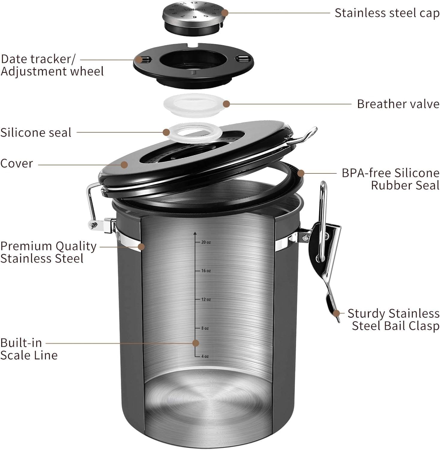 Airtight Stainless Steel Kitchen Food Storage Container