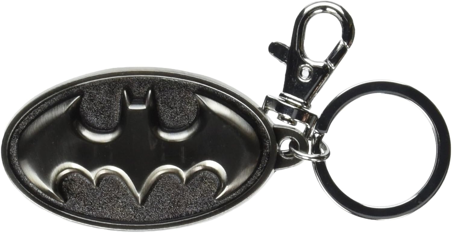 DC Batman Logo Pewter Keyring Silver