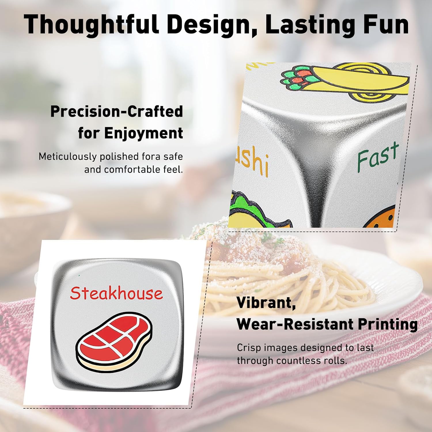 Colorful Date Night Food Decision Dice