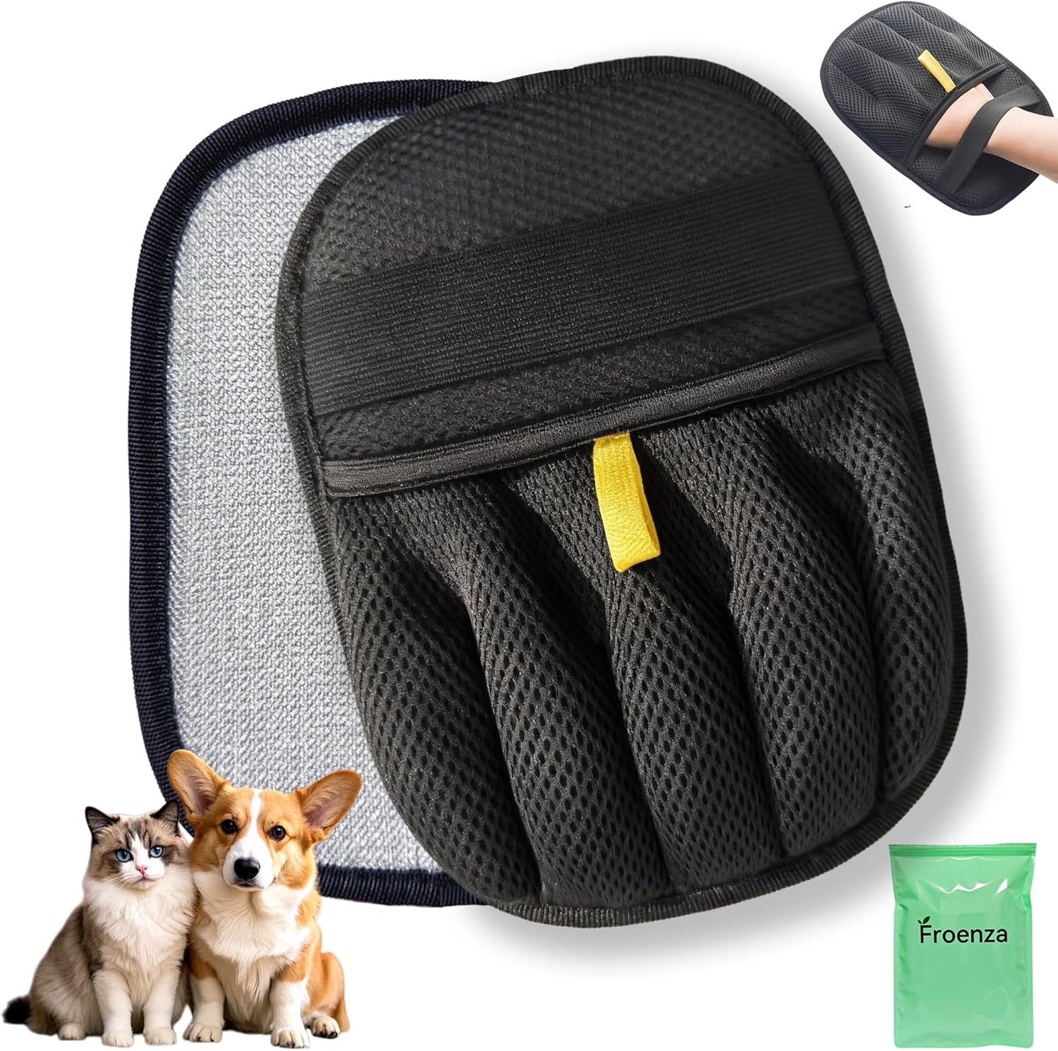 Pet Hair Removal Glove for Dogs & Cats